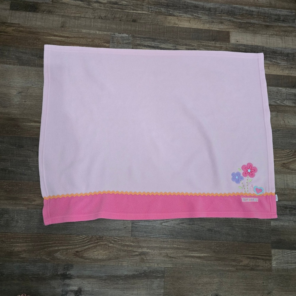 Child of Mine by Carters Fleece Baby Blanket Girl OS Pink Flower Snail Adorable